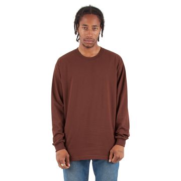 Shaka Wear SHMHLST Tall 7.5 oz., Max Heavyweight Long-Sleeve T-Shirt - BROWN