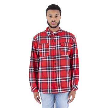 Shaka Wear SHPFJ Men's Plaid Flannel Jacket - RED