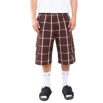 Shaka Wear SHSP Unisex Plaid Shorts - BROWN