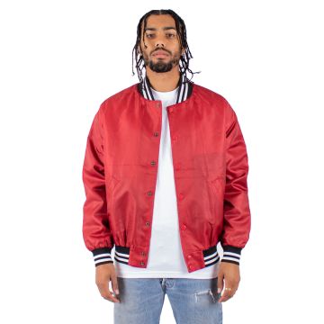 Shaka Wear SHVBJ Men's Varsity Bomber Jacket - RED