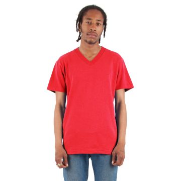 Shaka Wear SHVEE Adult 6.2 oz., V-Neck T-Shirt - RED