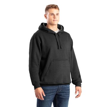 Berne SP418 Men's Heritage Zippered Pocket Hooded Pullover Sweatshirt - BLACK