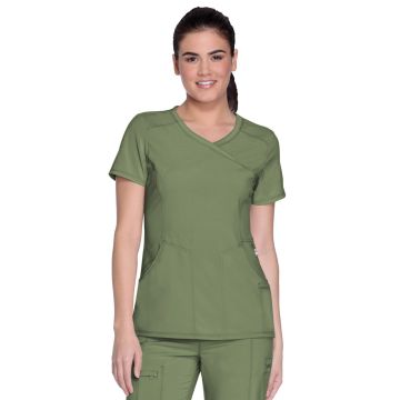 Infinity 2625A Women's 4-Pocket Mock Wrap Top - Olive