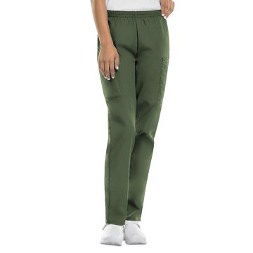 Cherokee 4200 Women's Natural Rise Tapered Pull-On Cargo Pant - Olive