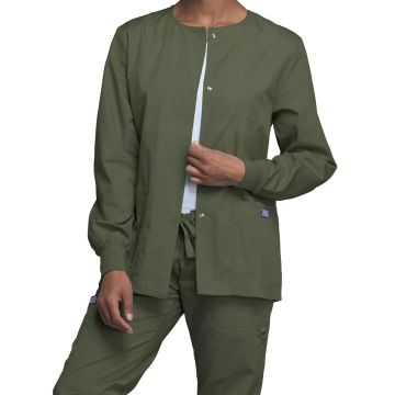 Cherokee 4350 Women's Snap Front Jacket - Olive