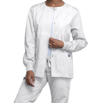 Cherokee 4350 Women's Snap Front Jacket - White