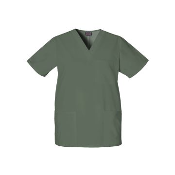 Cherokee 4876 Unisex 3-Pocket V-Neck Top - Olive