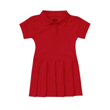 Classroom Uniforms 54120 Girls' Pique Polo Dress for Preschool - Red