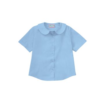 Classroom Uniforms 57552 Girls' Short Sleeve Peter Pan Blouse - Blue