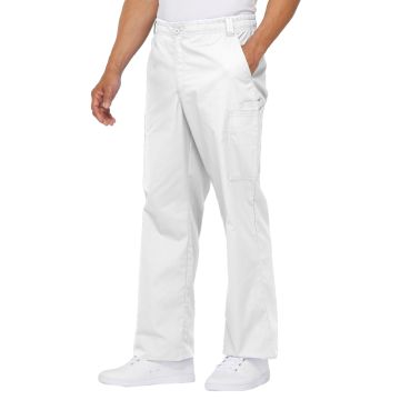 Dickies Medical 81006 Men's Zip Fly Pull-On Pant - White