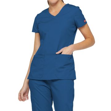 Dickies Medical 85906 Women's 6-Pocket V-Neck Top - Royal