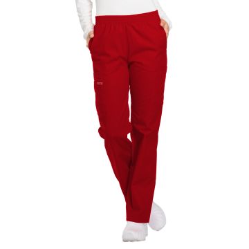 Dickies Medical 86106 Women's Natural Rise Tapered Leg Pull-On Pant - Red
