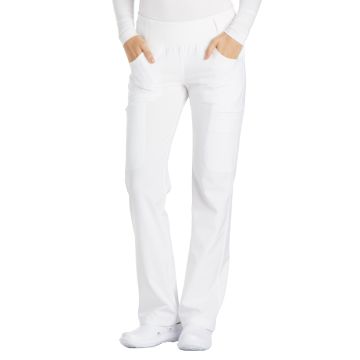 Cherokee CK002 Women's 4-Pocket Mid Rise Pant - White