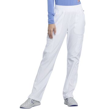 Infinity CK065A Women's Mid Rise Tapered Leg Pant - White