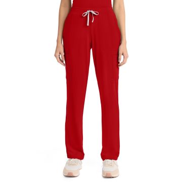 Cherokee CK096 Women's 5-Pocket Straight Leg Pant - Red