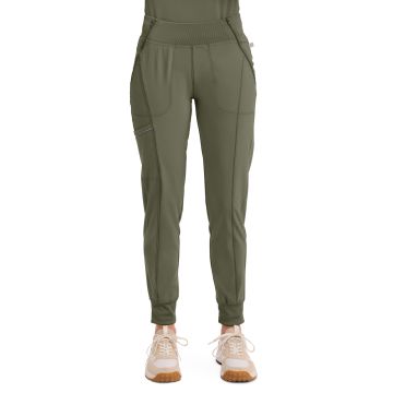 Infinity CK110A Women's Elastic Waistband Mid Rise Jogger Pant - Olive