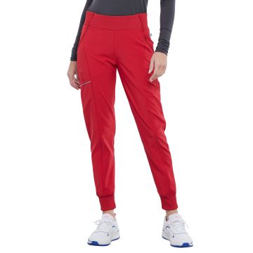 Infinity CK110A Women's Elastic Waistband Mid Rise Jogger Pant - Red