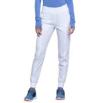 Infinity CK110A Women's Elastic Waistband Mid Rise Jogger Pant - White