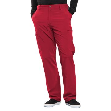 Infinity CK200A Men's Zip Fly Button Closure Tapered Leg Pant - Red