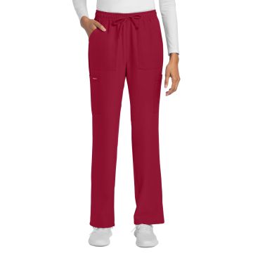 Cherokee CK272A Women's 4-Pocket Drawstring Cargo Pant - Red