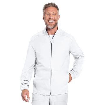 Cherokee CK359A Men's 2-Pocket Zip Front Jacket - White