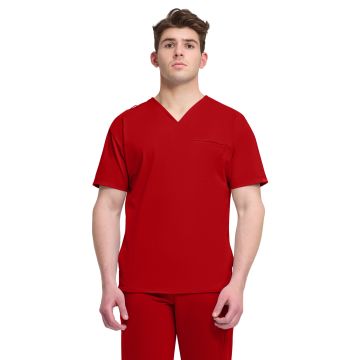 Cherokee CK729 Men's 3-Pocket V-Neck Top - Red