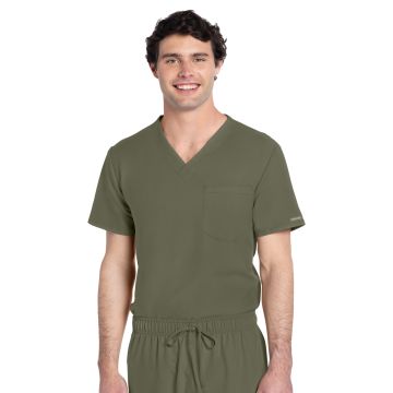 Cherokee CK778A Unisex 1-Pocket V-Neck Top - Olive