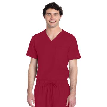 Cherokee CK778A Unisex 1-Pocket V-Neck Top - Red