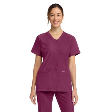 Cherokee CK844A Women's 2-Pocket Snap-Front Top