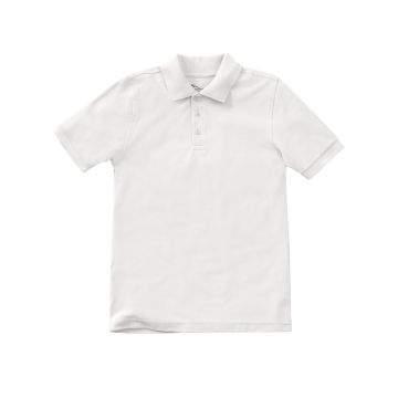 Classroom Uniforms CR832Y Unisex Youth Short Sleeve Pique Polo - White