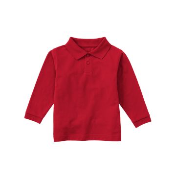 Classroom Uniforms CR835D Children's Unisex Long Sleeve Pique Polo - Red