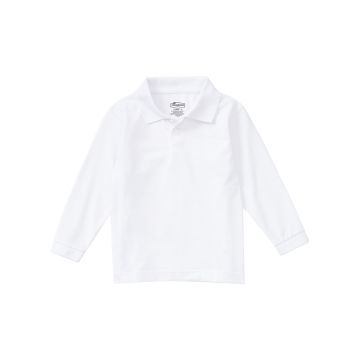 Classroom Uniforms CR835D Children's Unisex Long Sleeve Pique Polo - White