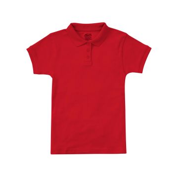 Classroom Uniforms CR858X Junior Girls' Short Sleeve Fitted Interlock Polo - Red