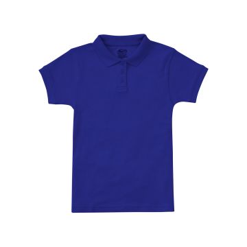 Classroom Uniforms CR858X Junior Girls' Short Sleeve Fitted Interlock Polo - Royal