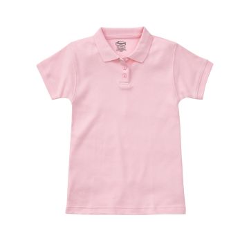 Classroom Uniforms CR858Y Girls' Short Sleeve Fitted Interlock Polo - Pink
