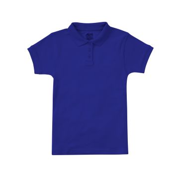 Classroom Uniforms CR858Y Girls' Short Sleeve Fitted Interlock Polo - Royal