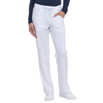 Dickies Medical DK010 Women's Mid Rise Straight Leg Drawstring Pant - White