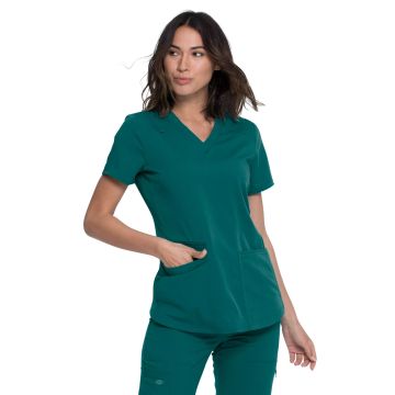 Dickies Medical DK875 Women's 5-Pocket Rib Knit V-Neck Top