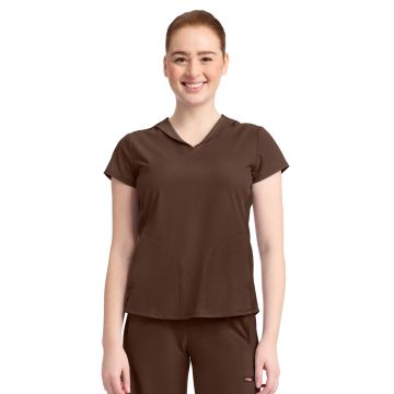Infinity IN635A Women's 2-Pocket Mock-Wrap V-Neck Top