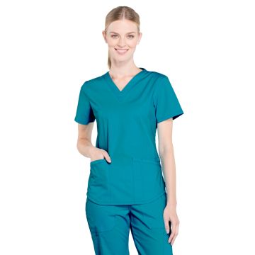 Cherokee WW665 Women's 3-Pocket V-Neck Top