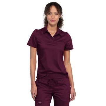 Cherokee WW698 Women's 1-Pocket Tuckable Snap Front Polo Shirt