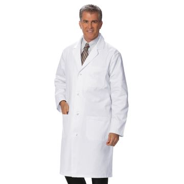 Fashion Seal 423 Men's Three-Pocket Knot Button 41" Knee-Length Lab Coat
