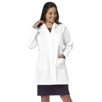 Fashion Seal 436 Women's Three-Pocket 34" Mid-Length Button Closure Lab Coat