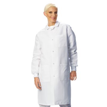 Fashion Seal 6405 Unisex Three-Pocket Snap-Front Barrier Protective Lab Coat