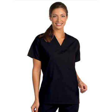 Fashion Seal 6601 Unisex Reversible V-Neck Top in Black