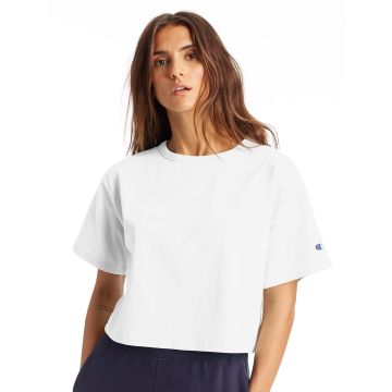 Champion T453W Ladies' Cropped Heritage T-Shirt - WHITE