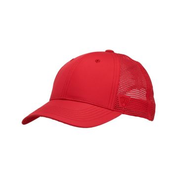 J America TW5536 Flight Lasercut Mesh Trucker Hat - RED