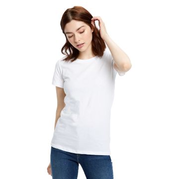 US Blanks US100 Ladies' Made in USA Short Sleeve Crew T-Shirt - WHITE