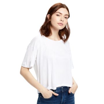 US Blanks US309 Ladies' Boxy Open Neck Top - WHITE