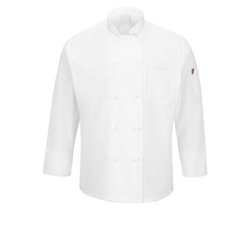 Red Kap 044X Men's Ten Knot Button 29.5" Chef Coat with OilBlok + MIMIX